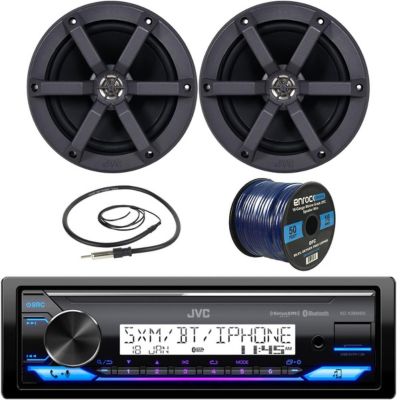 JVC Stereo and 4 Enrock Speaker Bundle